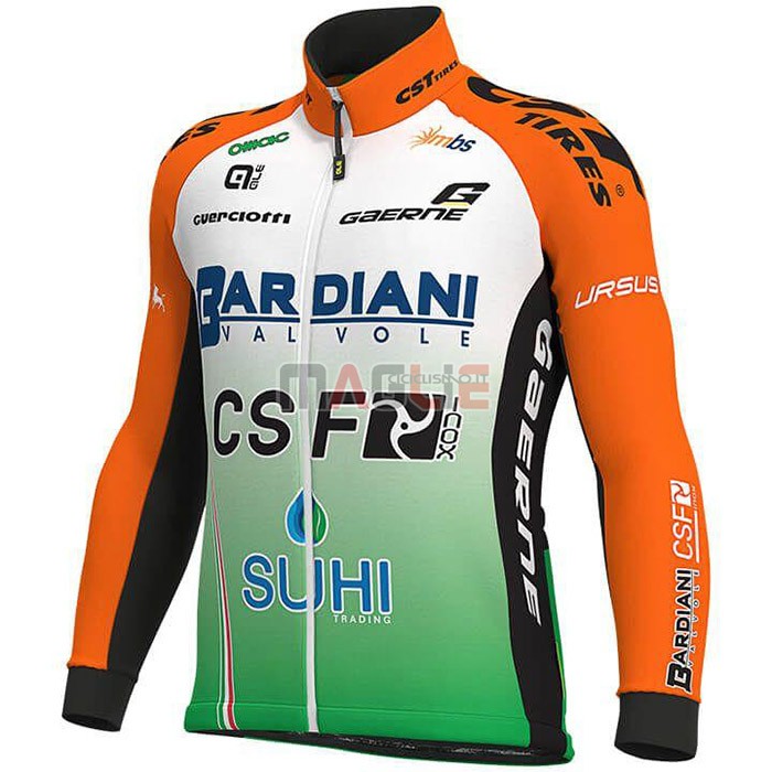 Maglia Bardiani Csf Manica Lunga 2019 Verde Arancione